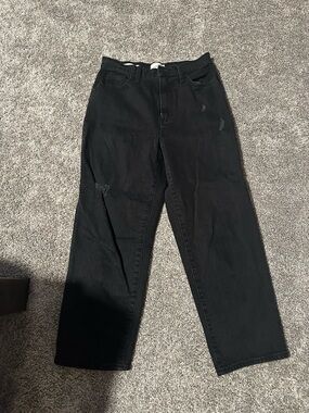 Black High-Rise Straight Leg Jeans universal thread size 8